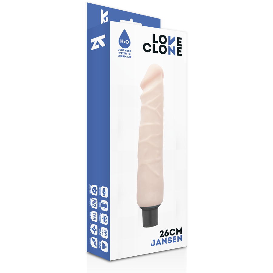 LOVECLONE - JANSEN SELBSTSCHMIERENDER VIBRATOR 26 CM -O- 4.2 CM – Bild 4