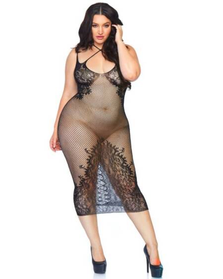 LEG AVENUE - HALFTERKLEID MIT ZWEI RIEMEN 1X-2X