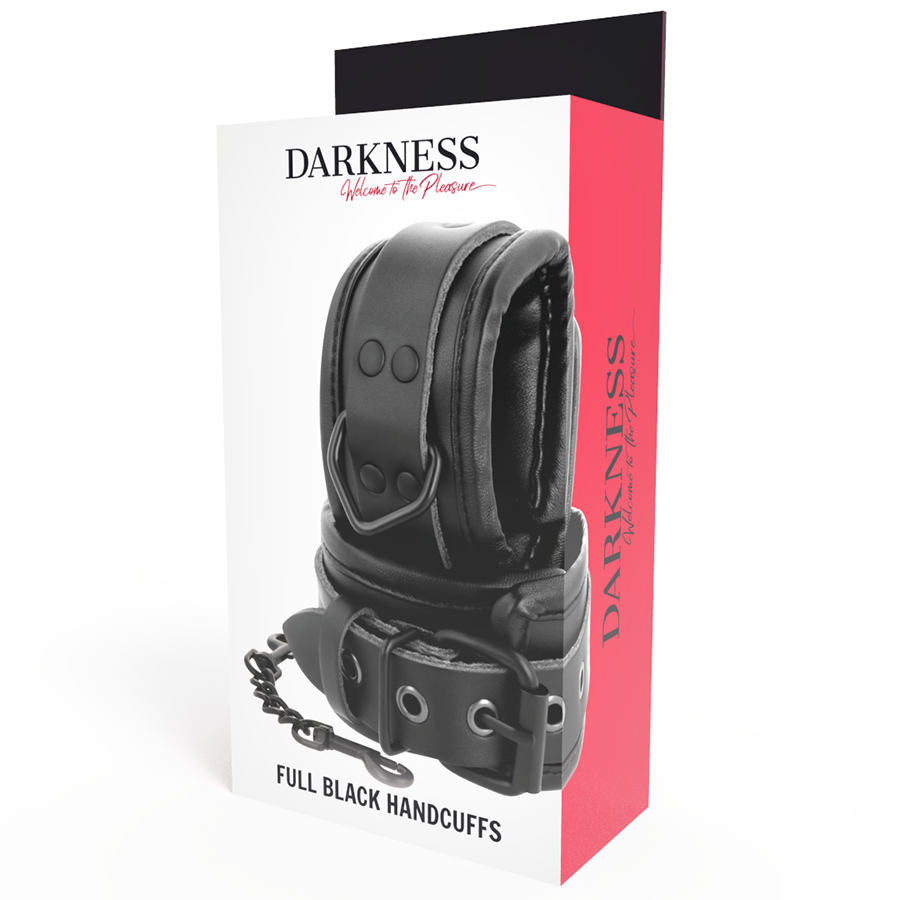 DARKNESS - VERSTELLBARE HANDSCHELLEN AUS SCHWARZEM LEDER – Bild 6