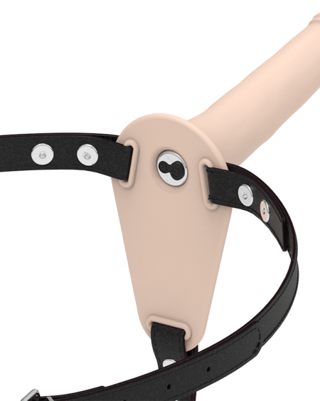 FETISH SUBMISSIVE HARNESS - HAUTFARBENES SILIKONVIBRATOR 15 CM