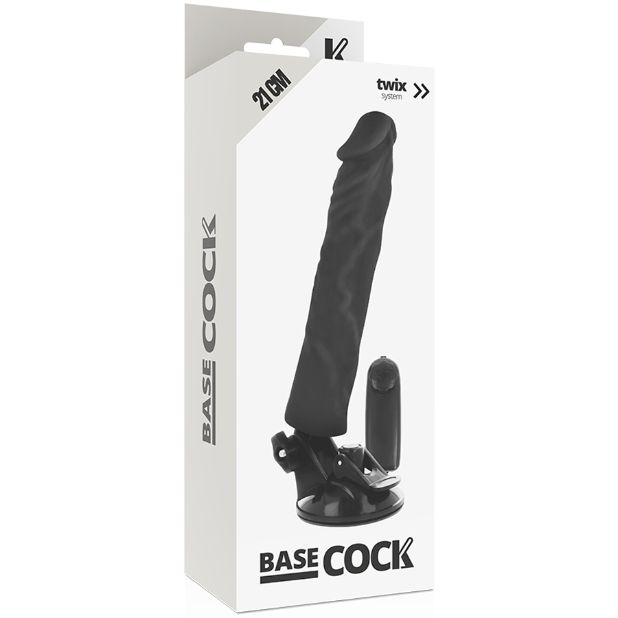 BASECOCK - REALISTISCHER VIBRATOR MIT FERNBEDIENUNG SCHWARZ 21 CM -O- 4 CM – Bild 4