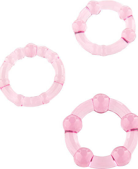 SEVEN CREATIONS - SET AUS DREI ROSA PENISRINGEN