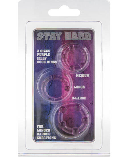 SEVEN CREATIONS - SET AUS DREI LILA PENISRINGEN