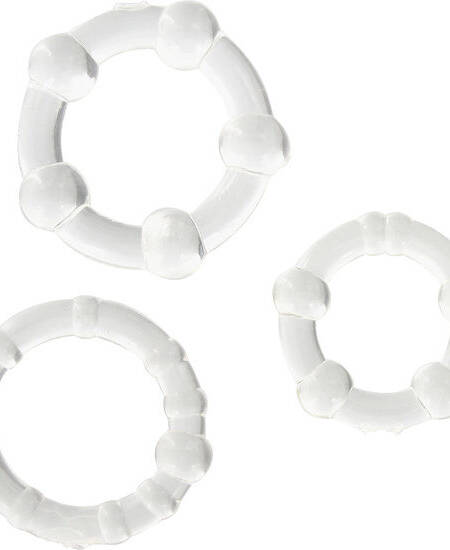 SEVEN CREATIONS - SET AUS DREI TRANSPARENTEN PENISRINGEN