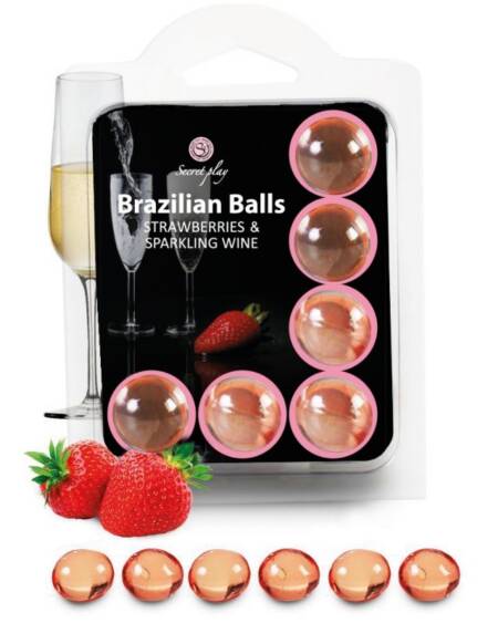 SECRETPLAY - SET 6 BRASILIANER-BÄLLE ERDBEER MIT CAVA