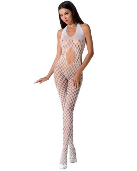 PASSION - WOMAN BS065 WEISSER BODYSTOCKING, EINE GRÖSSE