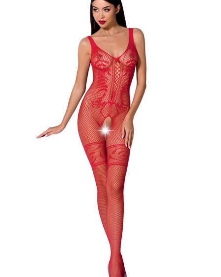 PASSION - WOMAN BS069 ROTER BODYSTOCKING, EINE GRÖSSE