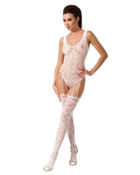 PASSION - WOMAN BS051 WEISSER BODYSTOCKING
