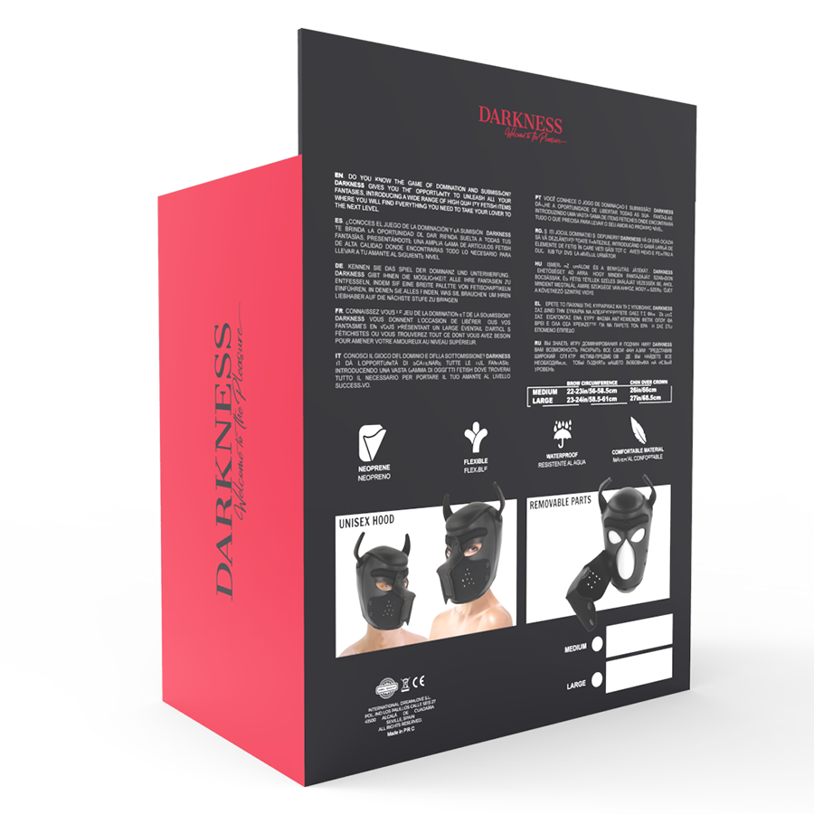 DARKNESS - NEOPREN-HUNDEMASKE MIT ABNEHMBARER MAULE L – Bild 7