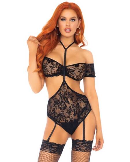 LEG AVENUE - SET ZWEITEILIG TOP & TEDDY M/L