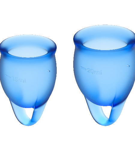 SATISFYER - FEEL CONFIDENT MENSTRUAL CUP DUNKELBLAU 15 + 20 ML