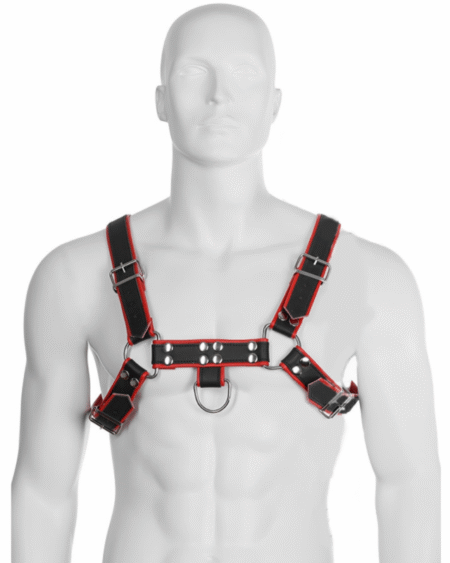 LEATHER BODY - KETTENHARNESS III SCHWARZ/ROT