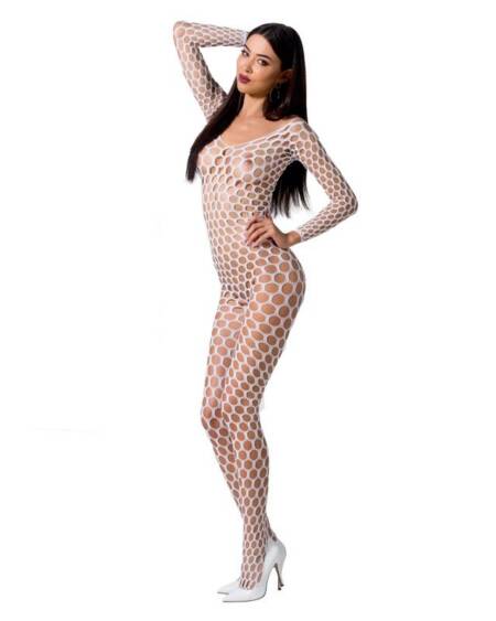 PASSION - WOMAN BS077 BODYSTOCKING EINE GRÖSSE WEISS