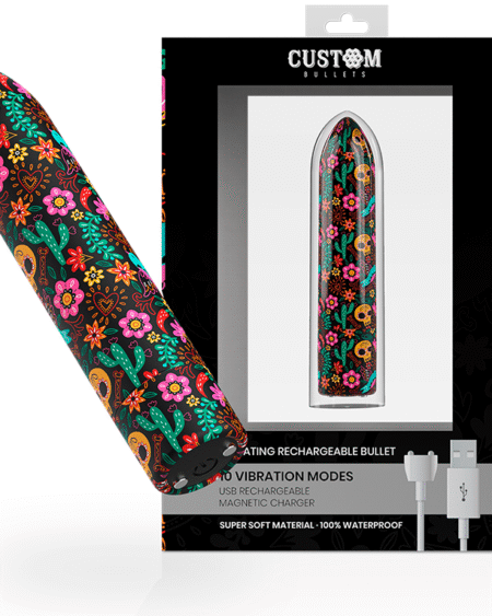 CUSTOM BULLETS - FLORAL RECHARGEABLE BULLET 10 INTENSITIES