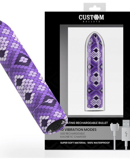 CUSTOM BULLETS - RECHARGEABLE SNAKE PURPLE MAGNETIC BULLET 10V