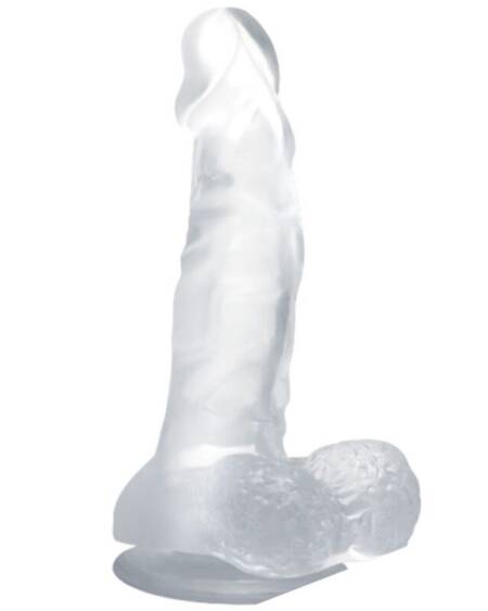 BAILE - REALISTISCHER DILDO MIT SAUGNAPF UND HODEN 16.7 CM TRANSPARENT