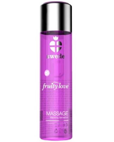 SWEDE - FRUITY LOVE MASSAGEÖL MIT WÄRMENDEM EFFEKT, ROSA HIMBEERE UND RHABARBER 60 ML