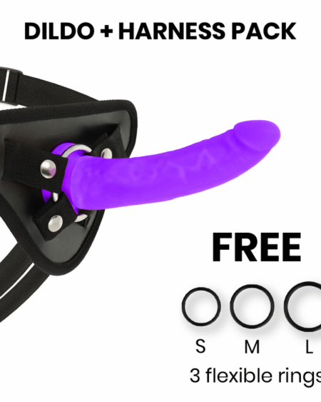 DELTA CLUB - TOYS HARNESS + DONG LILA SILIKON 17 CM -O- 3 CM