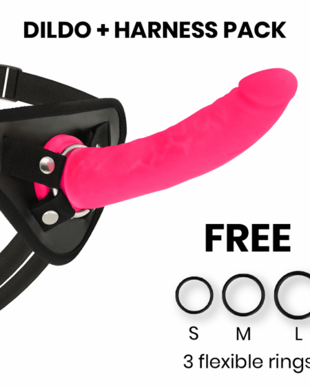 DELTA CLUB - TOYS GURT + DONG ROSA SILIKON 20 CM -O- 4 CM