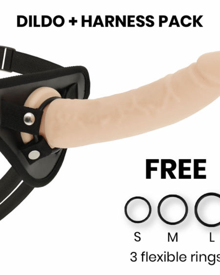 DELTA CLUB - TOYS HARNESS + DONG FLESH SILIKON 23 CM -O- 4.5 CM