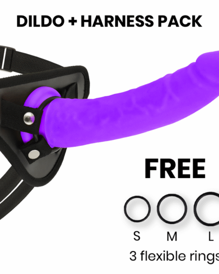 DELTA CLUB - TOYS HARNESS + DONG LILA SILIKON 23 CM -O- 4.5 CM