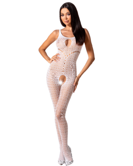 PASSION - WOMAN BS078 BODYSTOCKING EINE GRÖSSE WEISS