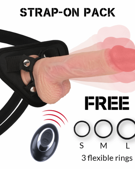 ROCKARMY - HARNESS + FLÜSSIGSILIKON VIBRATOR PREMIUM APACHE FERNBEDIENUNG 20.5 CM -O- 4.62 CM